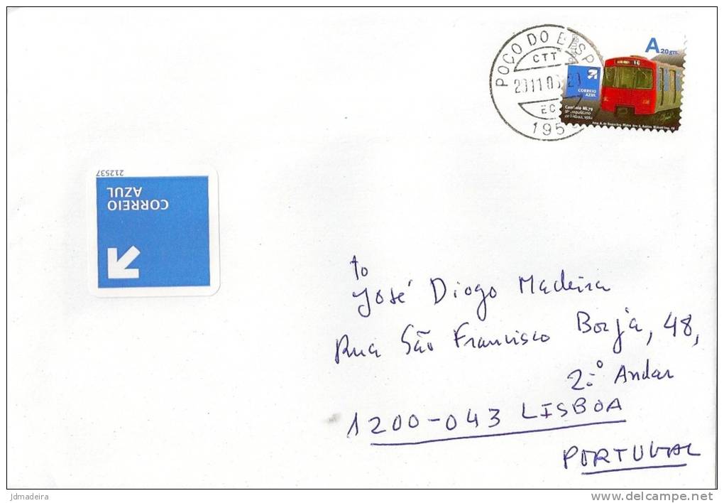 Portugal Cover With Metro Stamp - Brieven En Documenten