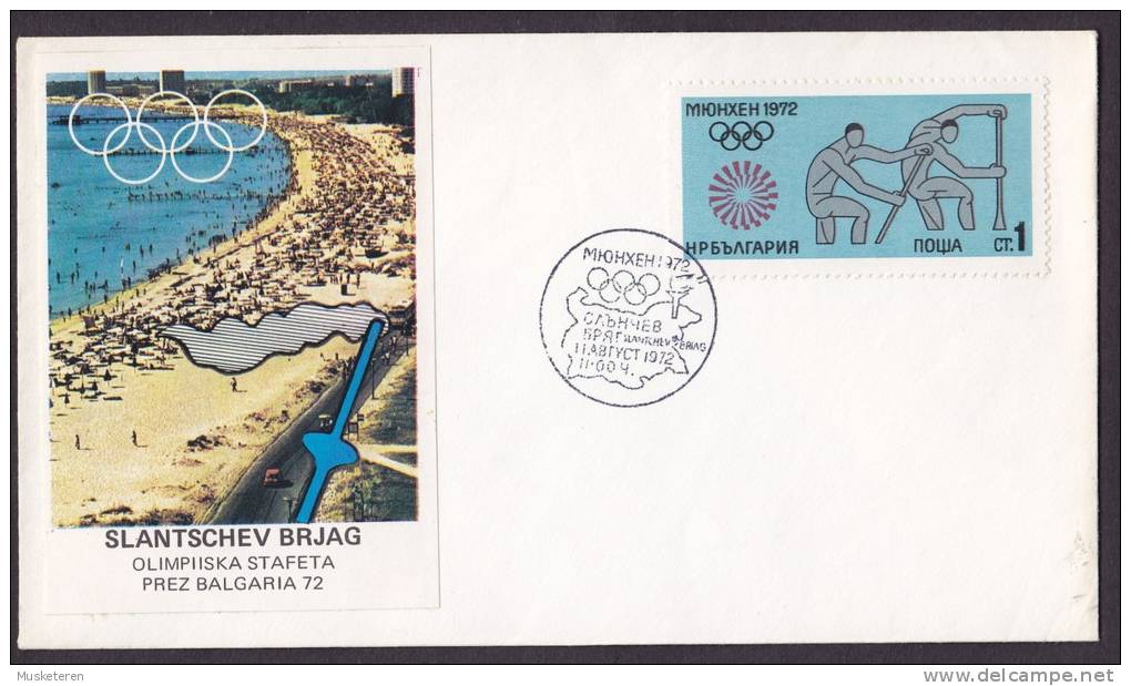 Bulgaria 1972 FDC Cover Olympische Sommerspiele Olympic Games München Zweierkandier - FDC