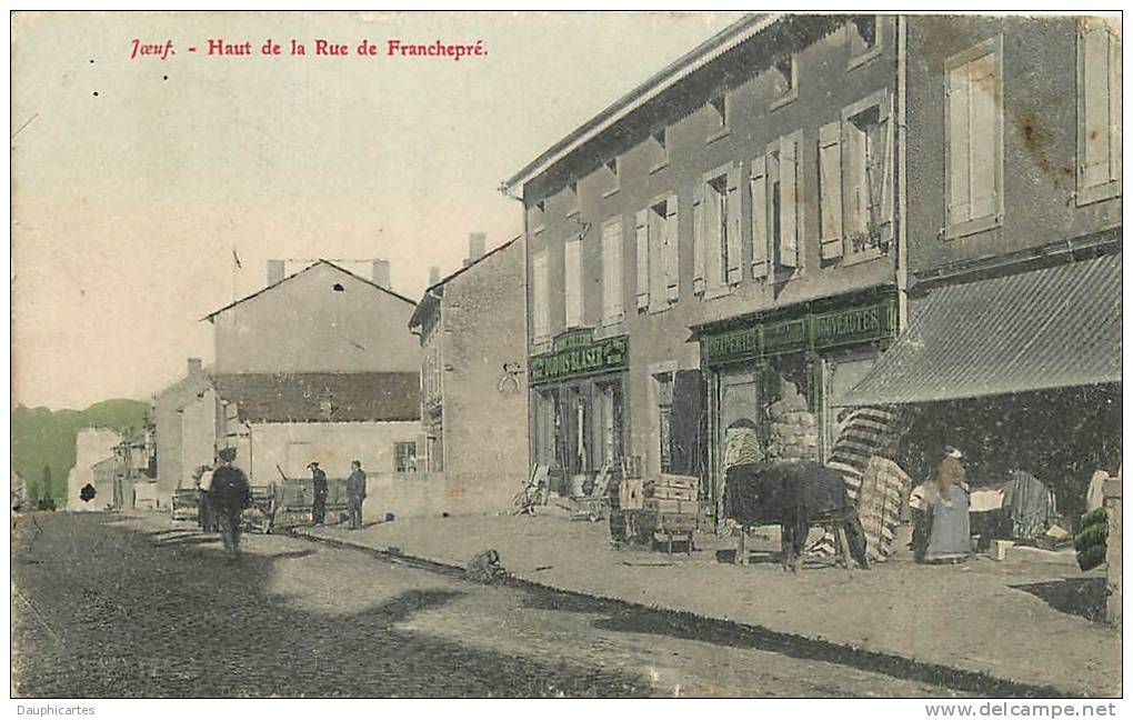 JOEUF : Haut De La Rue De Franchepré, Quincaillerie, Draperie. Colorisée. 2 Scans. - Autres & Non Classés