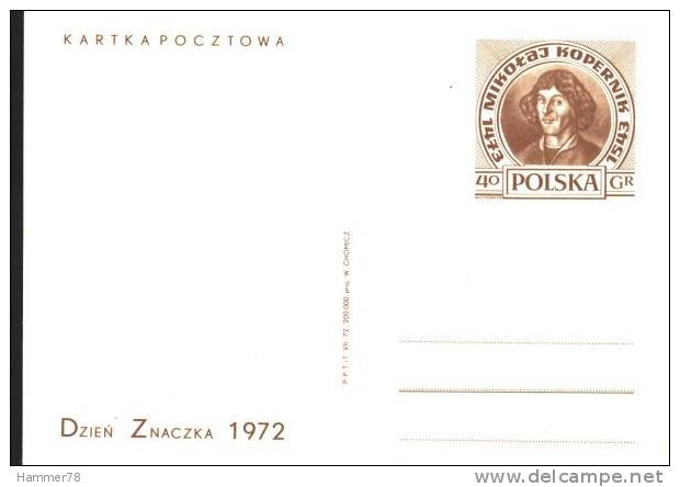 POLAND 1972 Cp 523 500th BIRTH ANNIVERSARY OF NICOLAUS COPERNICUS, STAMP DAY Mint - Nuevos