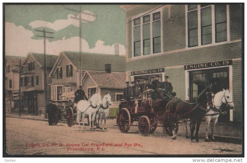 United States - Firefighter - Engine Co. No19. House Cor. Plainfield And Rye Sts. Providence. R.I. - Sapeurs-Pompiers
