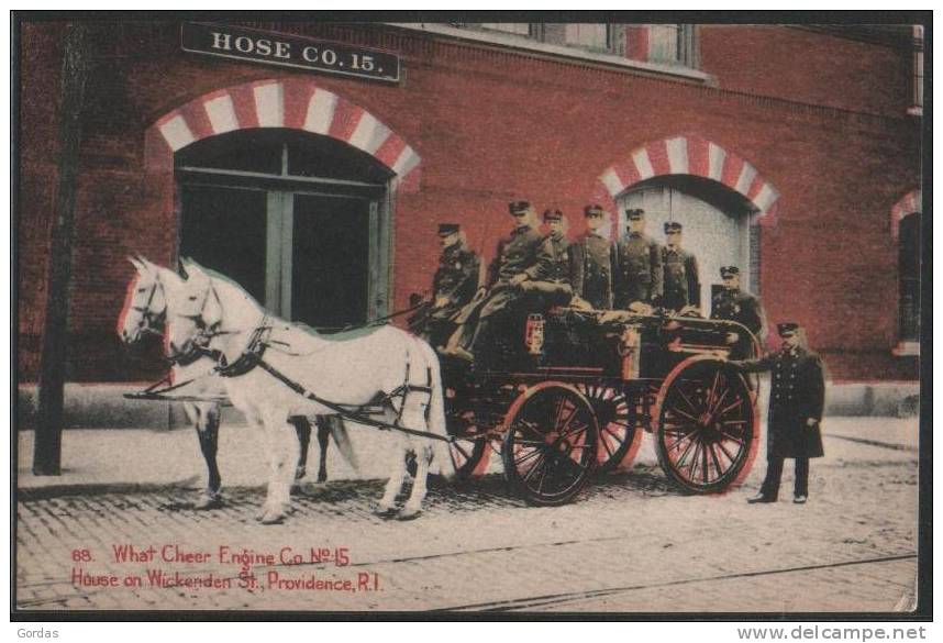 United States- Firefighter - What Cheer Engine Co No15 House On Wickenden St. Providence R.I. - Sapeurs-Pompiers