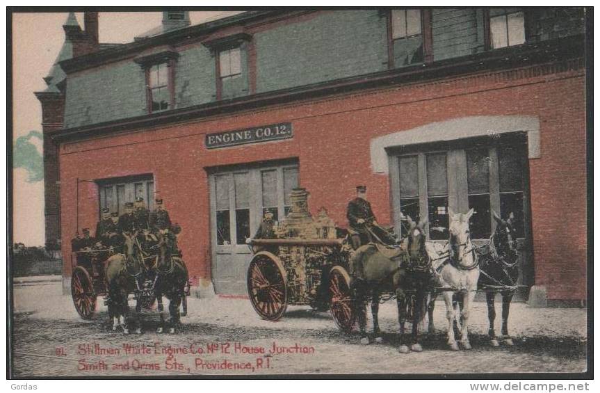 United States - Firefighter - Stillman White Engine Co.No12. House Junction Smith And Orms Sts. Providence . R.I. - Sapeurs-Pompiers