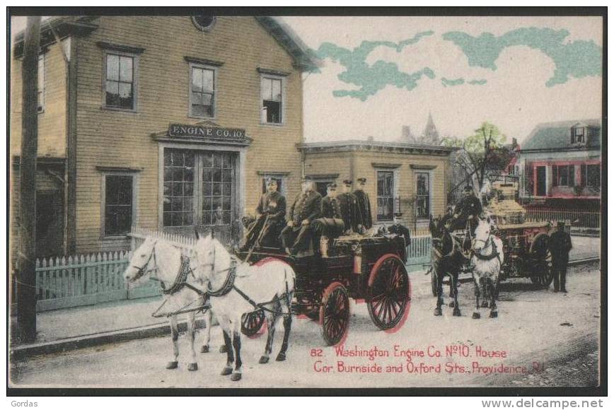 United States - Firefighter - Washington Engine Co.No10. House Cor. Burnside And Oxford Sts. Providence, R.I. - Sapeurs-Pompiers