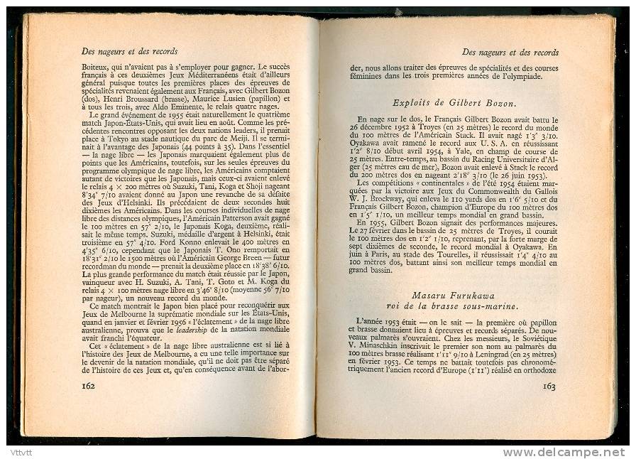 Sport : "Des Nageurs Et Des Records, Histoire Des Courses De Natation" (1961) De François Oppenheim, La Table Ronde - Sport