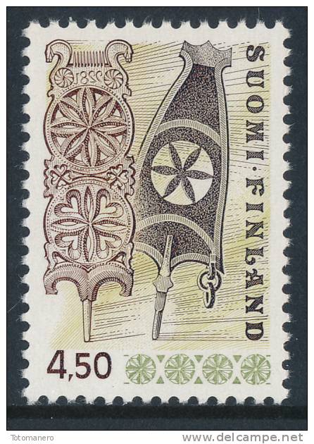 FINLAND/Finnland 1976 Definitive 4,50 Spinning Distaffs Perf. 11¾  X 11¾ Yellow Phos** - Neufs