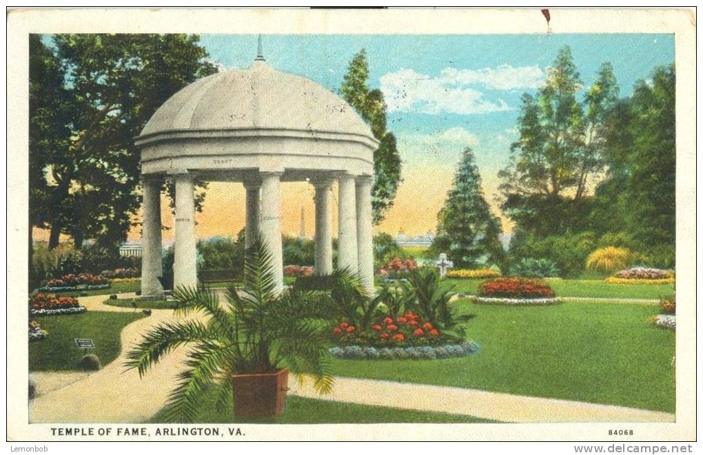 USA – United States – Temple Of Fame, Arlington, VA, 1927 Used Postcard [P6193] - Arlington