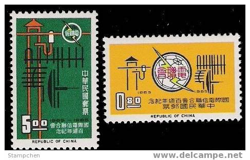 Taiwan 1965 ITU Centenary Stamps Telecommunication Antenna Telecom - Ungebraucht