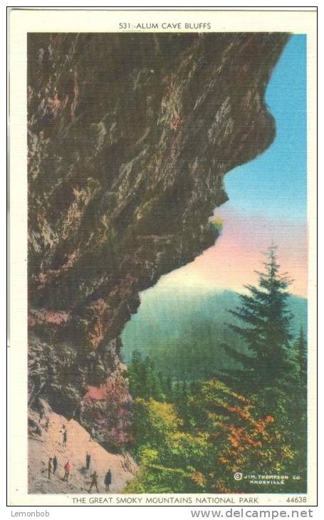 USA – United States – Alum Cave Bluffs, The Great Smoky Mountains National Park, Unused Linen Postcard [P6198] - USA National Parks