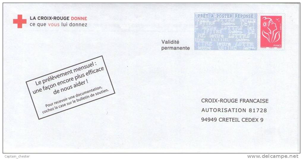 PRET A POSTER REPONSE "  CROIX ROUGE FRANCAISE  " NEUF ( 06P419 - Lamouche ) - Prêts-à-poster: Réponse /Lamouche