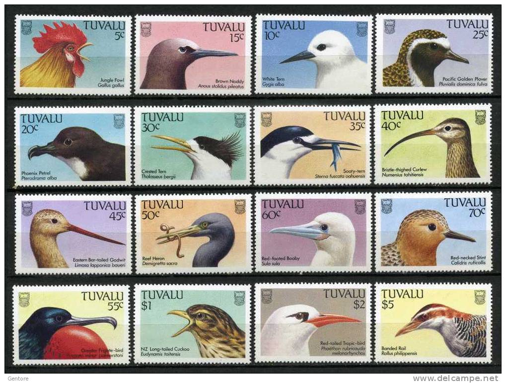 TUVALU   1988 Birds  Cpl  Set Of 16 Value Yvert Cat. N° 468/83  Absolutely Perfect MNH ** - Collections, Lots & Séries