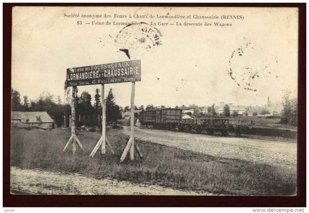 Cpa Du 35  Rennes Fours à Chaux De Lormandière Chaussairie Usine De Lormandière La Gare La Descente Des Wagons  NAT13 - Rennes