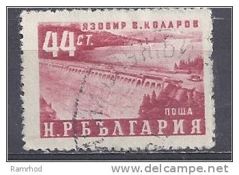 BULGARIA 1952 Vasil Kolarov Dam  - 44s Red  FU - Used Stamps