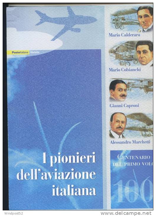 ITALIA FOLDER 2003 I PIONIERI DELL´AVIAZIONE ITALIANA - CALDERARA - COBIANCHI - CAPRONI - MARCHETTI 01 - Folder