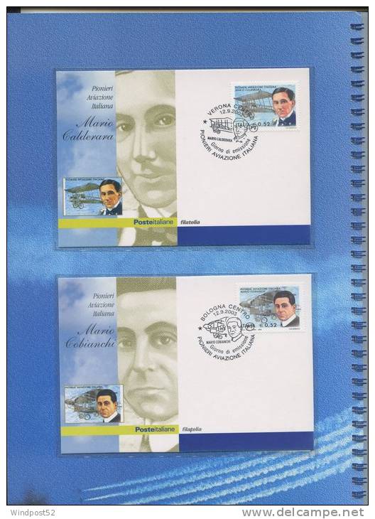 ITALIA FOLDER 2003 I PIONIERI DELL´AVIAZIONE ITALIANA - CALDERARA - COBIANCHI - CAPRONI - MARCHETTI 01 - Folder