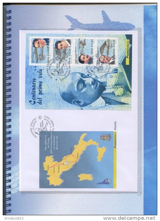 ITALIA FOLDER 2003 I PIONIERI DELL´AVIAZIONE ITALIANA - CALDERARA - COBIANCHI - CAPRONI - MARCHETTI 01