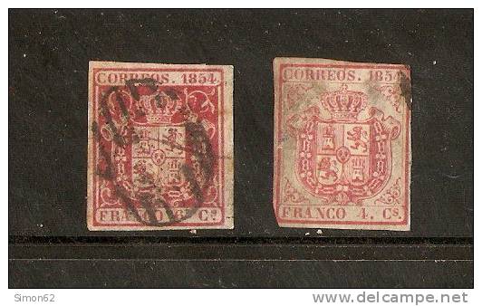 ESPAGNE Royaume D Isabelle2 1854   N° 24 Et 29   Avec Charniere - Used Stamps