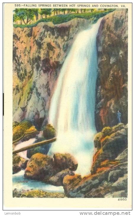 USA – United States – Falling Springs Between Hot Springs And Covington, VA, Unused Linen Postcard [P6223] - Altri & Non Classificati