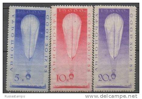 RUSSIA (USSR) -(CP3305)-YEAR 1933-(Michel 453/455)--Stratosphere Flight.- MNH ** - Nuevos