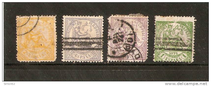 ESPAGNE Regence 1874 N°141/143/146/148/  Avec Charniere - Used Stamps