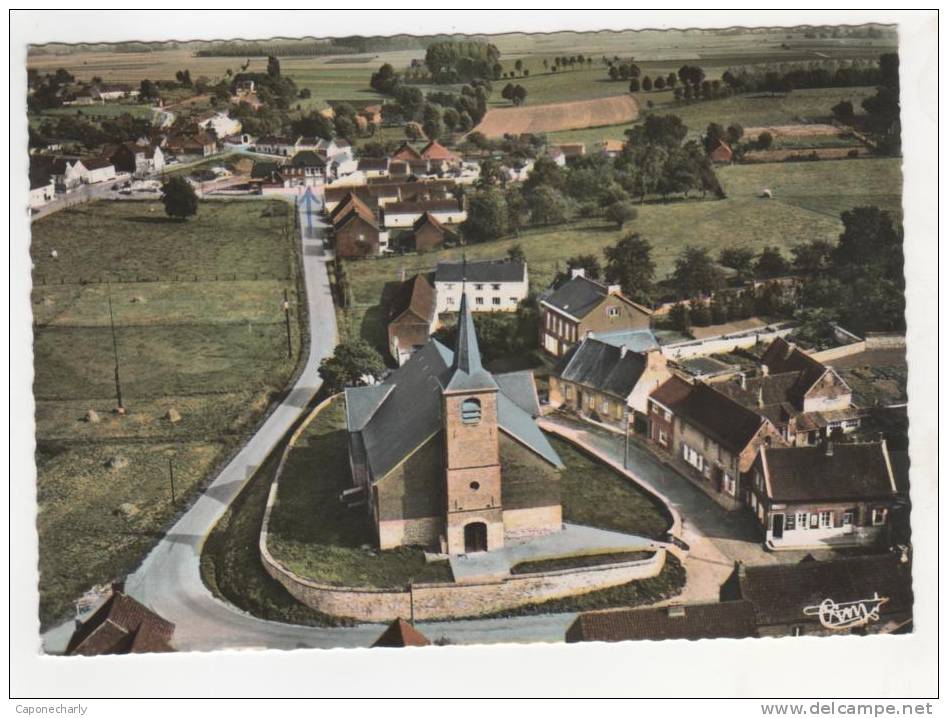 * CPSM Colorisée, Maubray, Vue Aérienne Du Centre, Antoing, Hainaut, Belgique * - Antoing