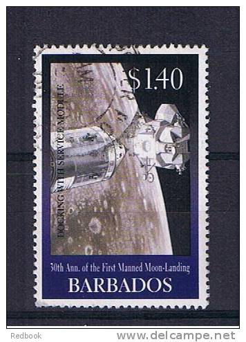 RB 772 - 1999 Barbados $1.40 30th Anniversary Of 1st Moon Landing  - Fine Used Stamp - SG 1141 - Space Theme - Barbados (1966-...)