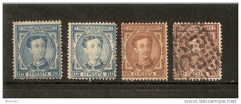 ESPAGNE Royaume  1876  N 164 Et N 166 Neuf Sans Gomme  Avec Charniere - Used Stamps