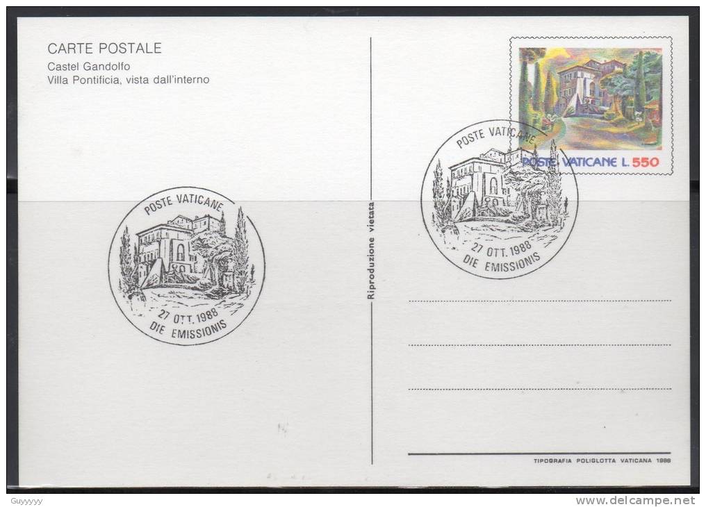 Vatican - Pochette De 3 Entiers Postaux Oblitérés - 1988 - Entiers Postaux
