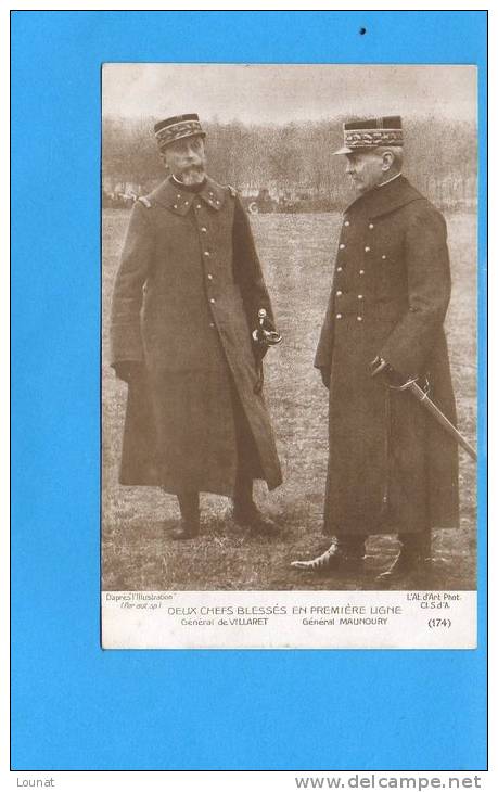 Deux Chefs Blessés En Première Ligne - Generale De VILLARET Et MAUNOURY - Guerre - Militaire - Personnages