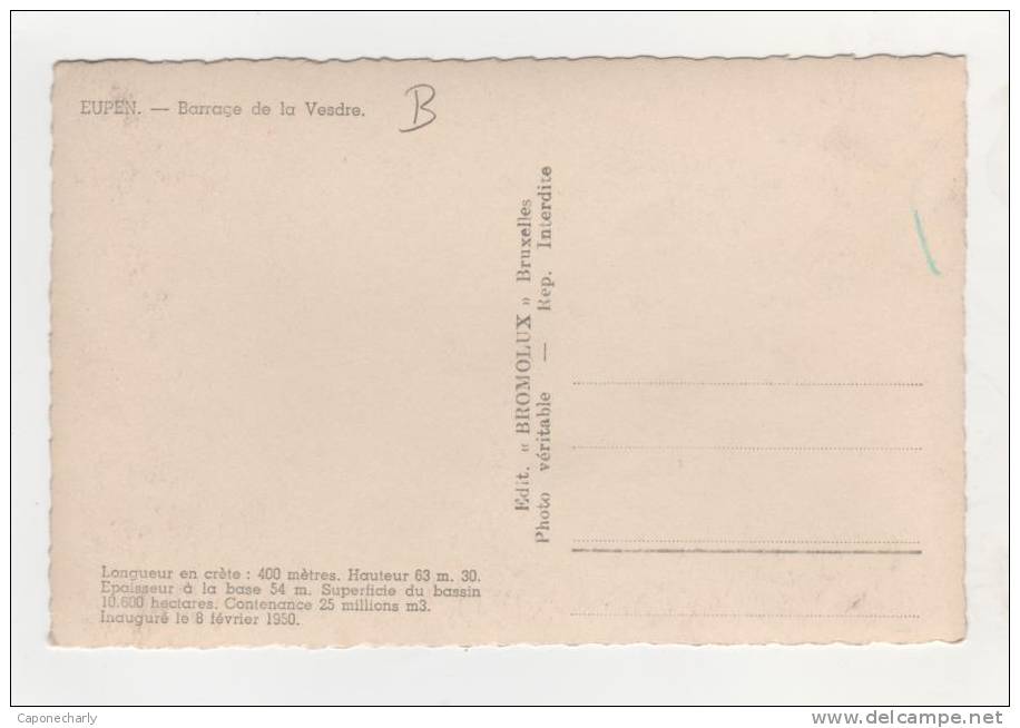 * CPSM Eupen, Barrage De La Vesdre, Format 9cm Sur 14cm Environ, Province De Liège, Belgique * - Eupen