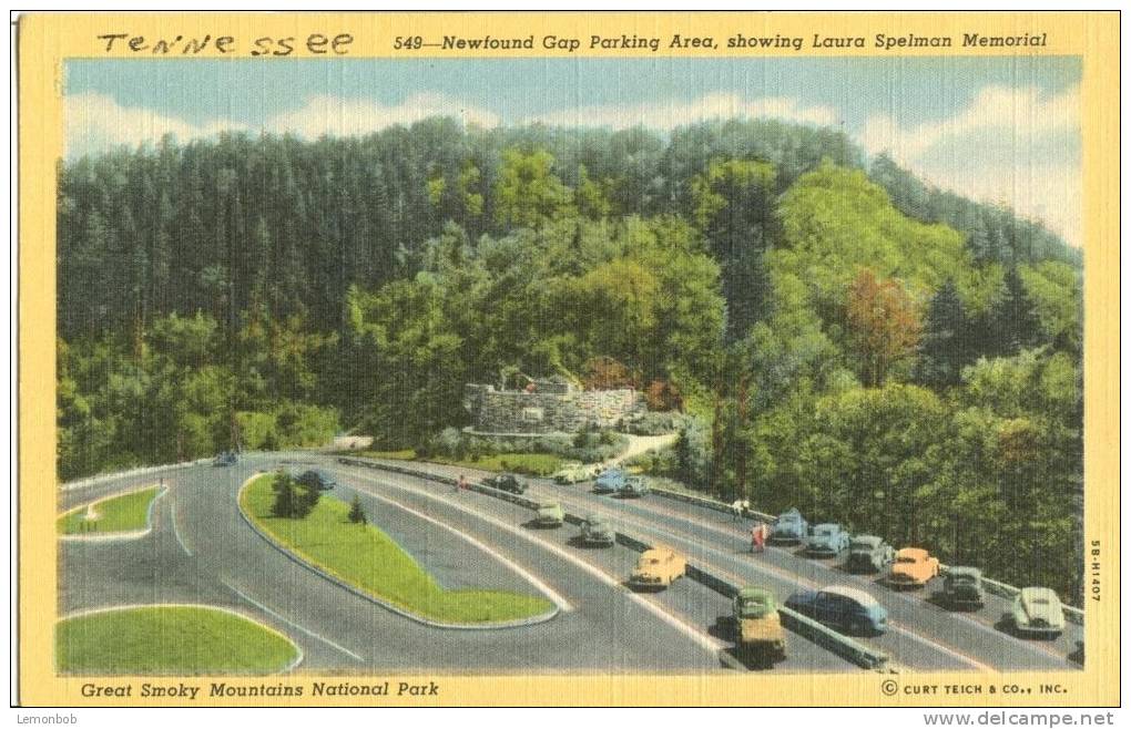 USA – United States – Newfound Gap Parking Area, Great Smoky Mountains National Park, Unused Linen Postcard [P6275] - Smokey Mountains