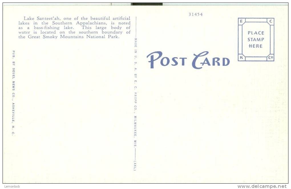 USA – United States – Lake Santeetlah, Southern Boundary Of Great Smoky Mountains National Park, Unused Postcard [P6277] - Smokey Mountains