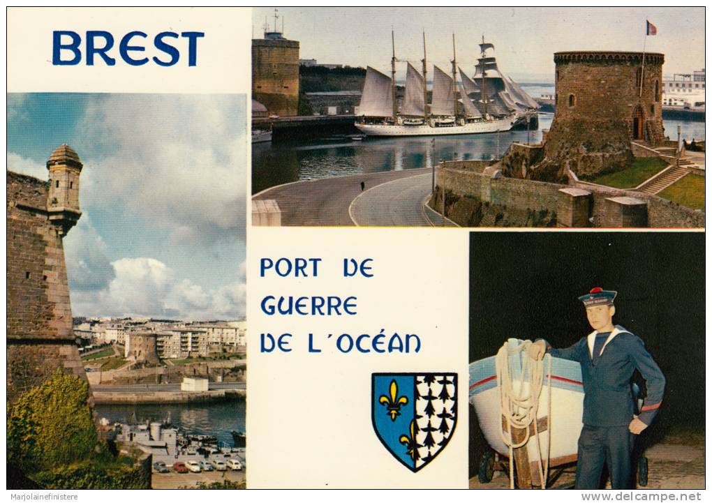 Dép. 29 - BREST. - Port De Guerre De L'Océan- Multivue. Ed. Jos Le Doaré. N° MX 1416 - Brest