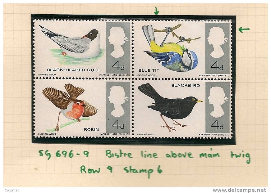 UK - Variety  SG 696/9 - Row 9 Stamp 6 - Bistre Line Above Main Twig  -  MLH - Variétés, Erreurs & Curiosités