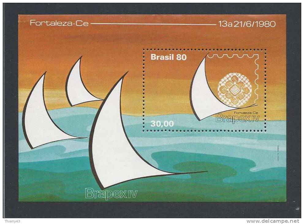 Brasil 1980  - M/S Brapex IV  -  Y&T B41  Mi. B42  MH, Avec Trace De Charnière, Ungebraucht - Blocks & Sheetlets