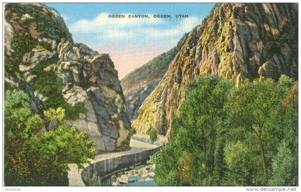 USA – United States – Ogden Canyon, Ogden, Utah, Unused Linen Postcard [P6286] - Ogden