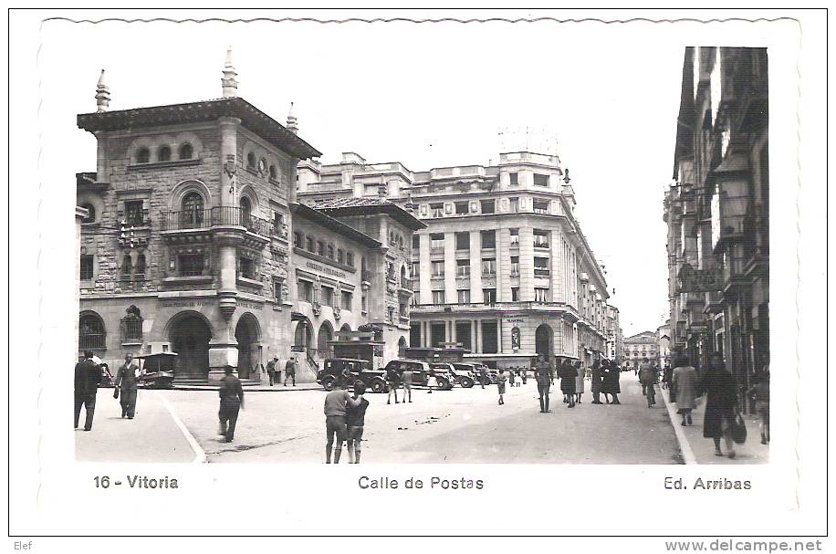 VITORIA, Pais Vasco, Espana: Calle De Postas ; Belle Animation; Années 40, Ed Arribas ; TB - Álava (Vitoria)