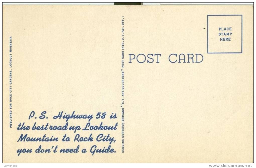 USA – United States – Fat Man's Squeeze, Rock City Gardens, Lookout Mountains, Unused Linen Postcard [P6300] - Chattanooga