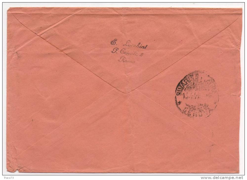 ROMA  /  RAPALLO CASINO´ (Genova Rivarolo) - Cover / Lettera  R.S.I. - 13.04.1944?  - Cent. 50 X 2 - Marcophilia