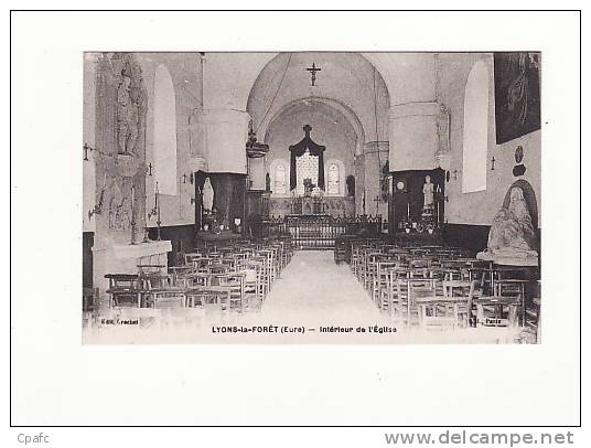 Carte 1915 LYONS LA FORET / INTERIEUR DE L'EGLISE - Lyons-la-Forêt