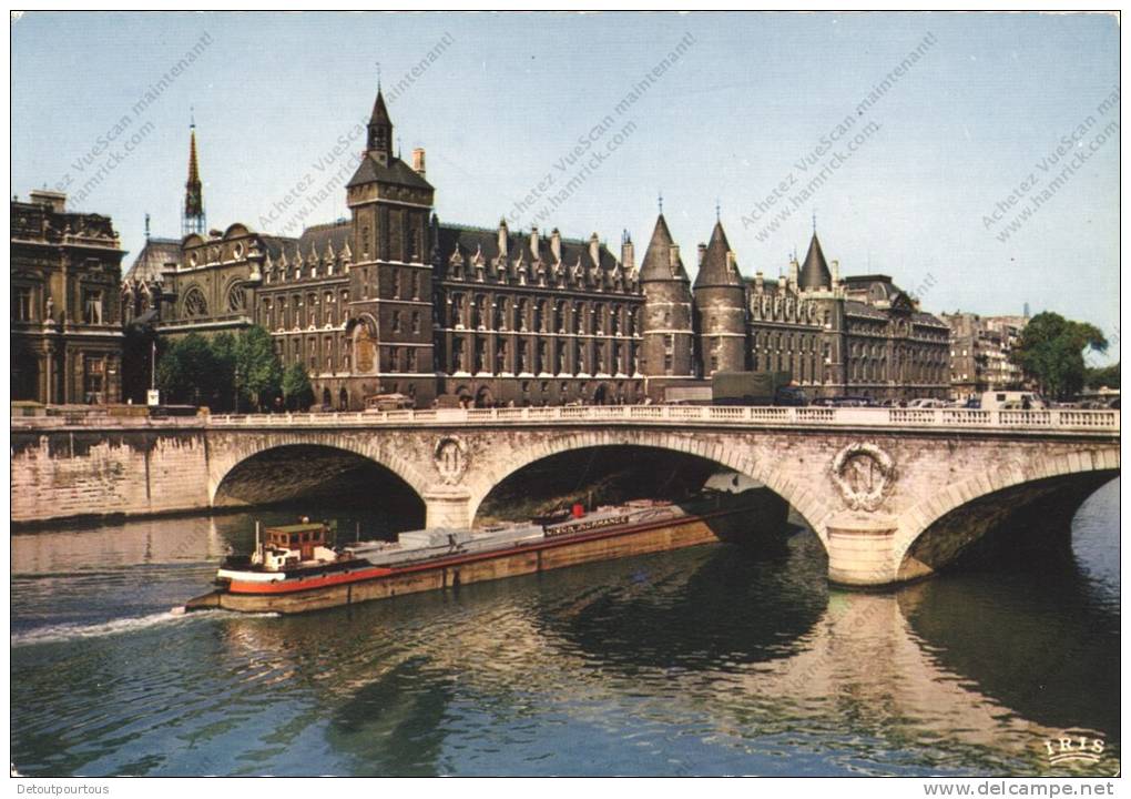 PENICHE : Paris La Conciergerie Péniche Sur La Seine Batelier Boat - Hausboote