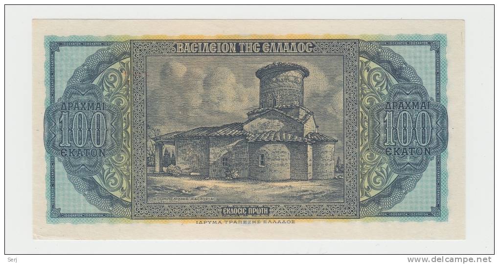 Greece 100 Drachmai 1950 XF+ CRISP Banknote P 324a 324 A - Greece