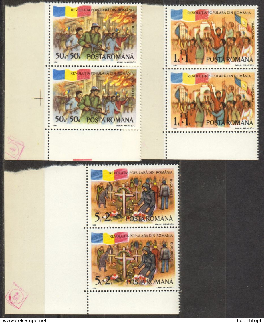 Rumänien; 1990; Michel 4613/20 **; Revolution; Doppelt - Unused Stamps