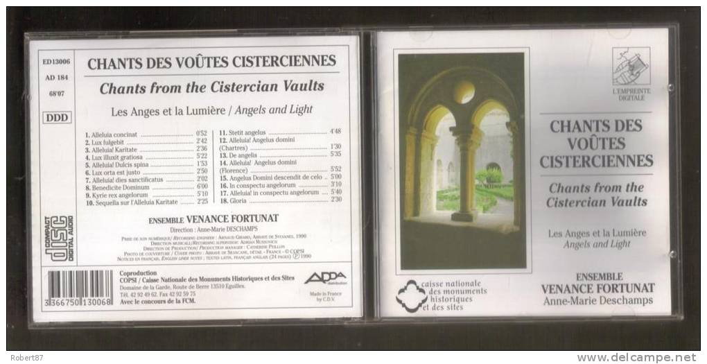 CD - Chants Des Voûtes Cisterciennes - Ensemble Venance Fortunat - Chants Gospels Et Religieux