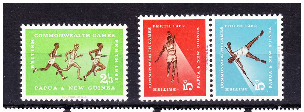 PAPUA NEW GUINEA    1962   Sports  , Y&T  #   50/52    Cv 6.00 E  , ** M N H  , V V F - Papua Nuova Guinea