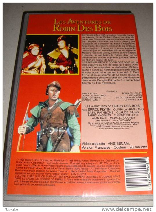 Vhs Secam Les Aventures De Robin Des Bois The Adventures Of Robin Hood 1938 Michael Curtiz Version Française - Horror