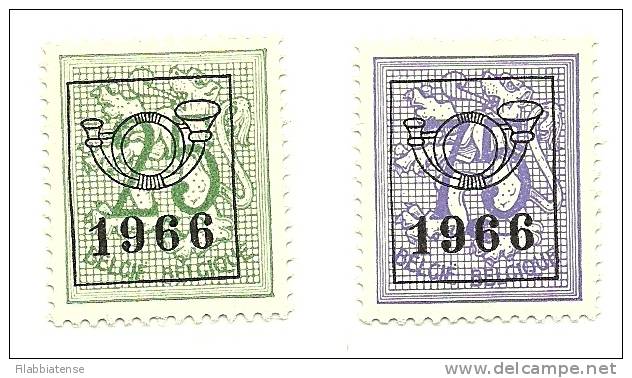 1966 - Belgio 25 + 75 Preannullati    ------ - Typo Precancels 1951-80 (Figure On Lion)