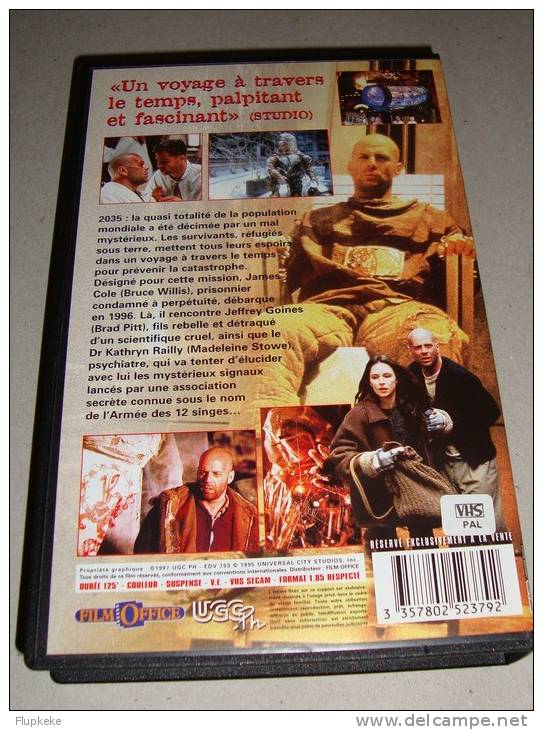 Vhs Pal L´Armée Des Douze Singes 12 Monkeys Bruce WillisTerry Gilliam 1995 Version Originale Sous-titrée Français - Ciencia Ficción Y Fantasía