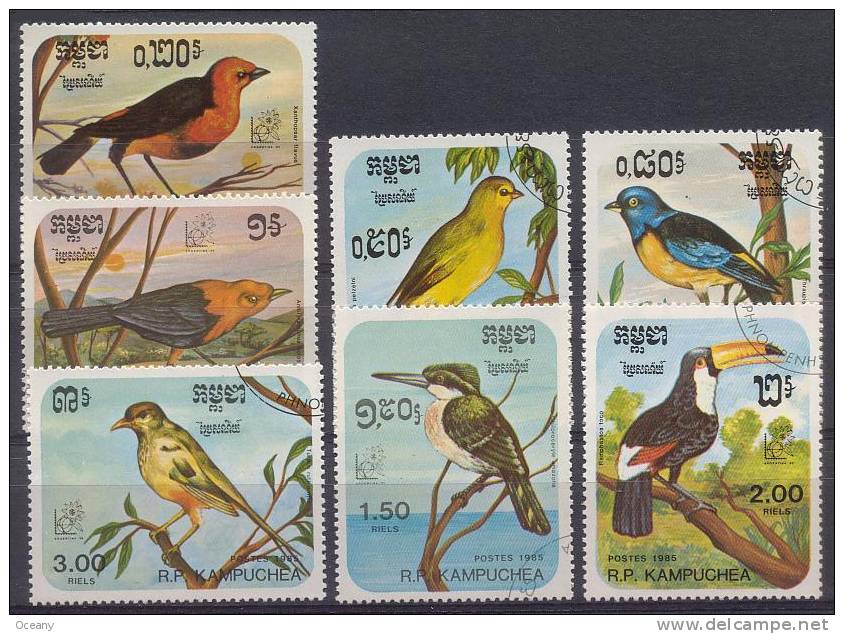 Kampuchea - Oiseaux 569/575 Oblit. - Collections, Lots & Series