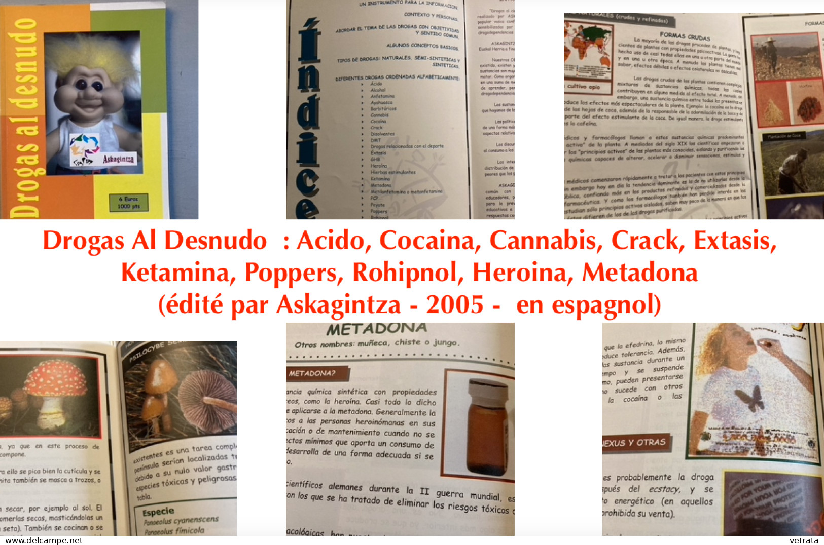 Drogas Al Desnudo  : Acido, Cocaina, Cannabis, Crack, Extasis, Ketamina, Poppers, Rohipnol, Heroina, Metadona (édité par